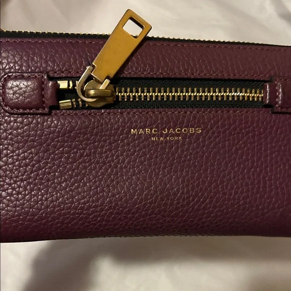 Marc Jacobs Aubergine Leather Wallet with Gold Accents - Picture 3 of 13